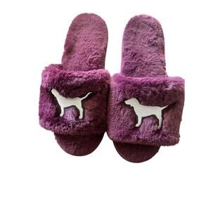 Victoria Secret Pink Plum Purple Slippers Large 9/10